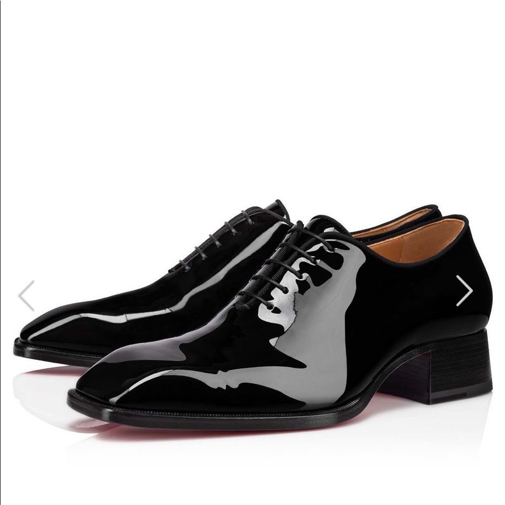 Mens Size 42 1/2 Black Patent Leather Christian Louboutin